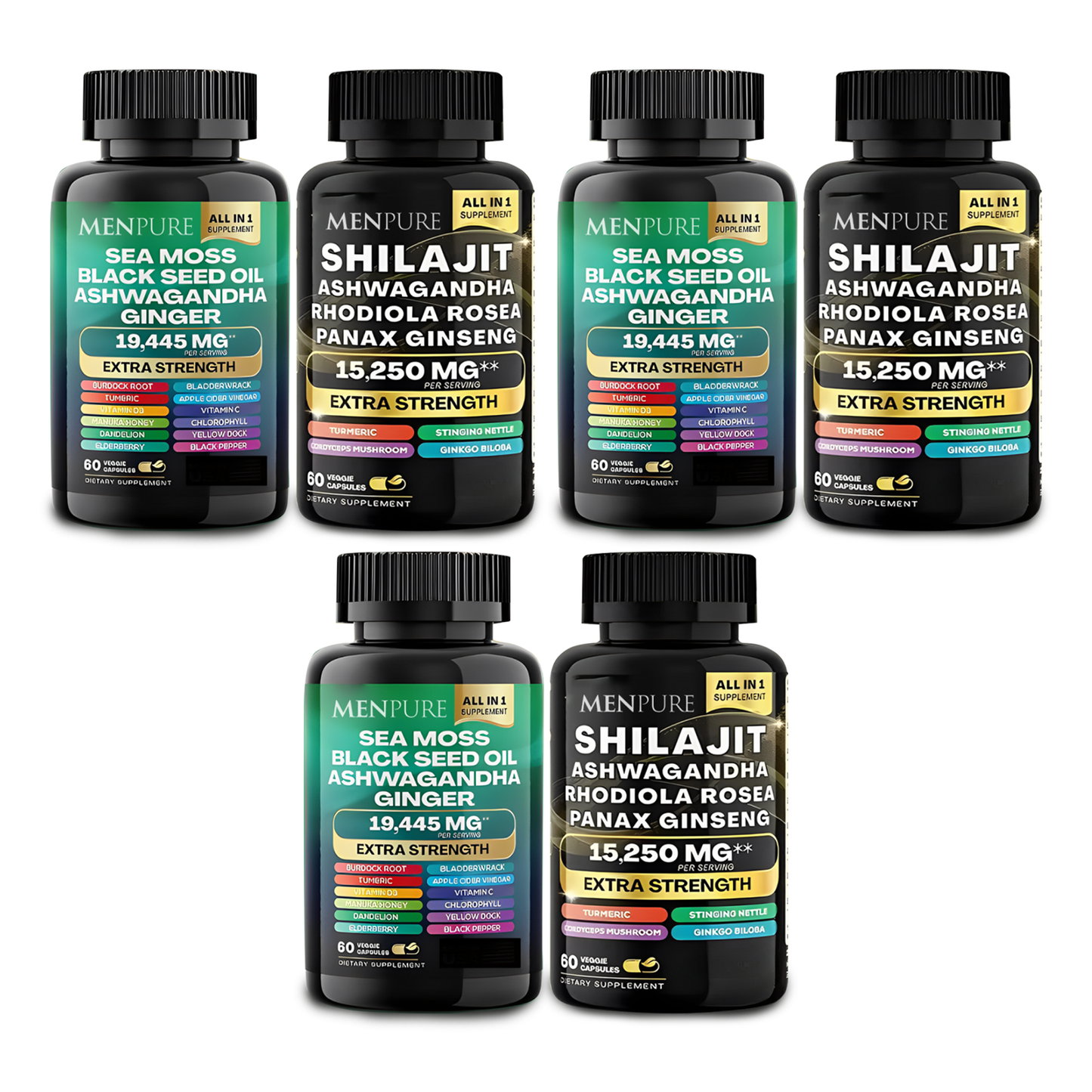 Menpure Sea Moss & Shilajit Capsules Bundle
