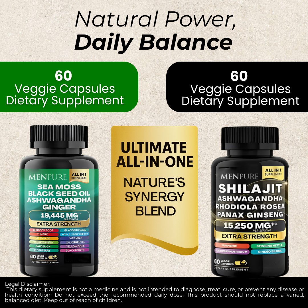 Menpure Sea Moss & Shilajit Capsules Bundle