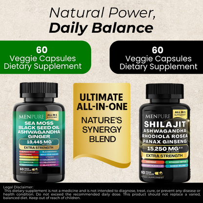 Menpure Sea Moss & Shilajit Capsules Bundle