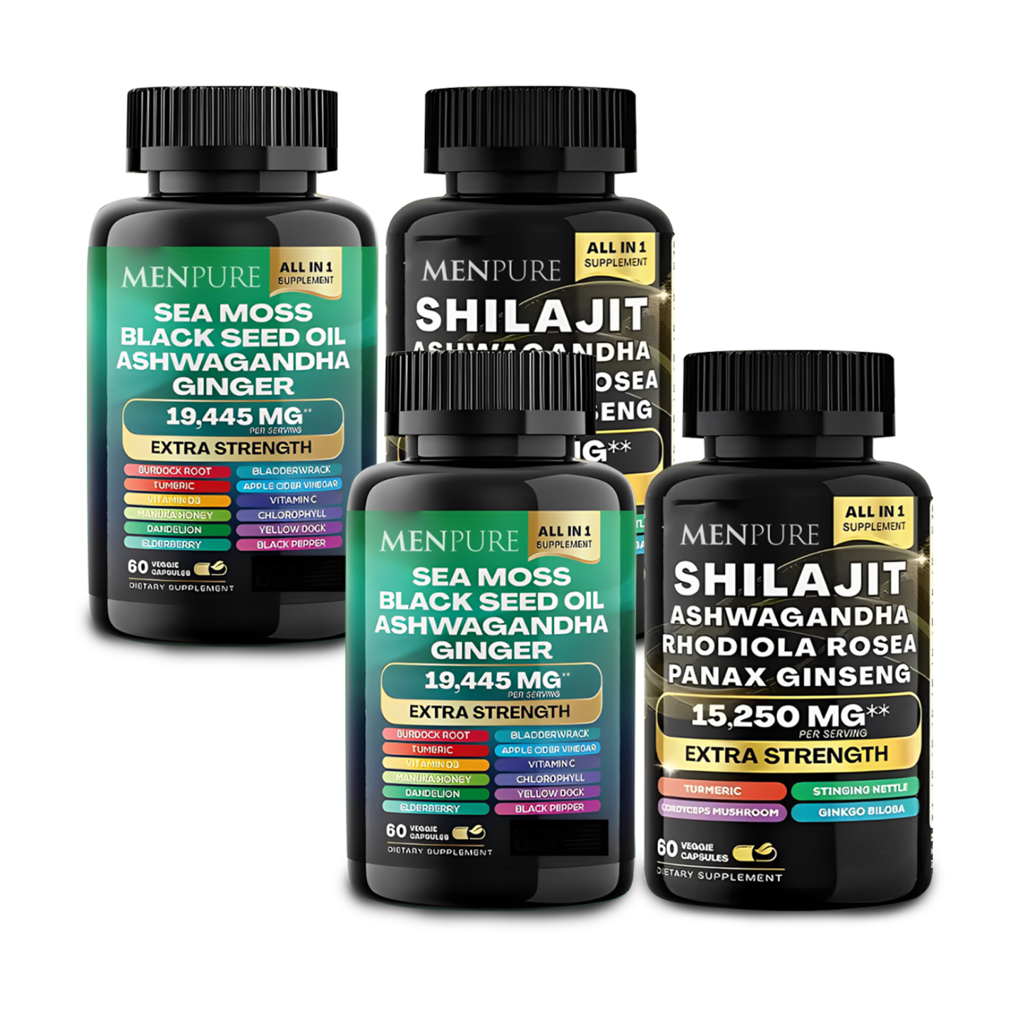 Menpure Sea Moss & Shilajit Capsules Bundle